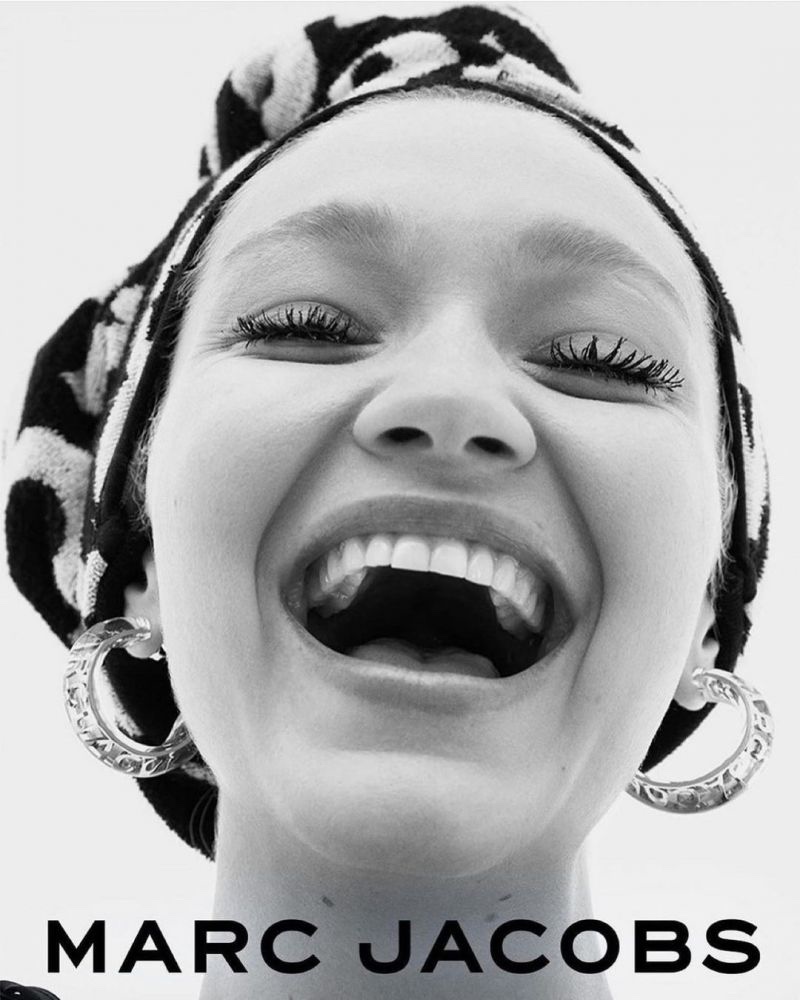 Gigi Hadid Open Mouth Smile Marc Jacobs Campaign Monogram 2022