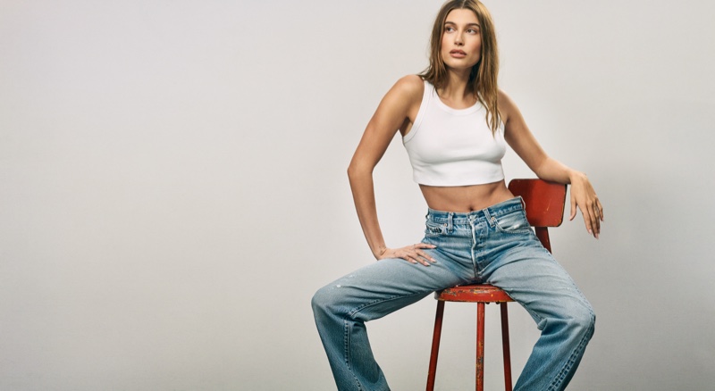 Hailey Bieber Levi's Blue Jeans