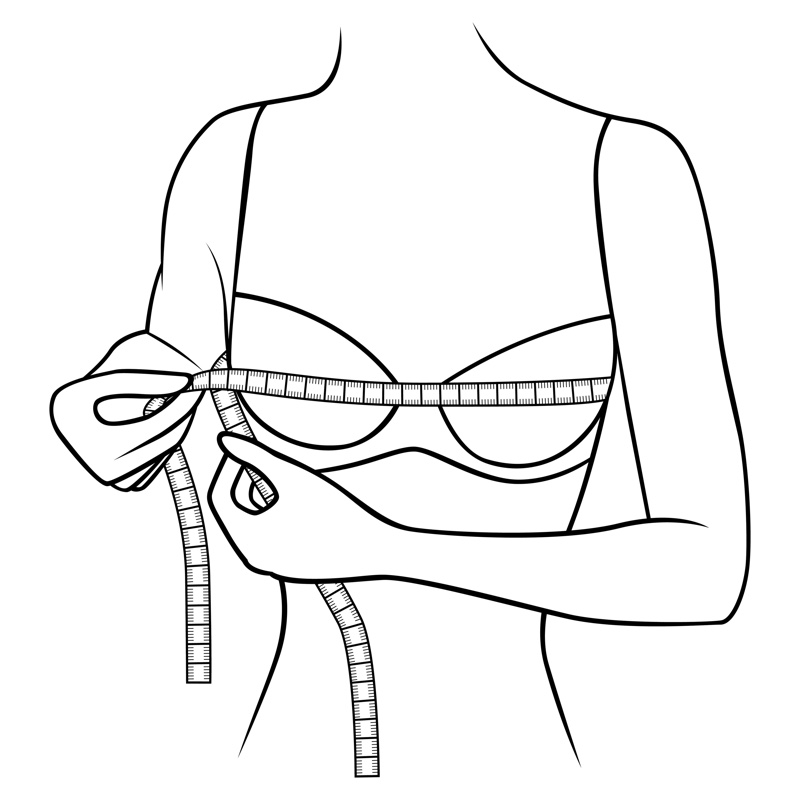 Illustration Woman Measuring Bra Tape