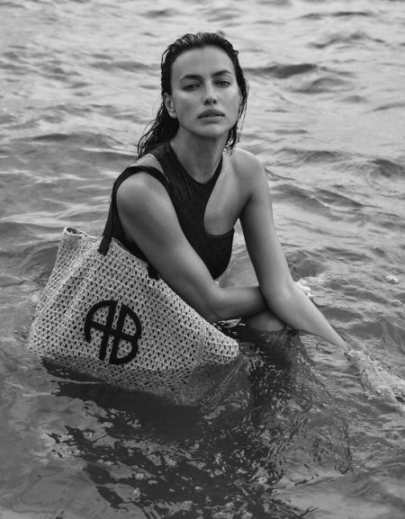 Irina Shayk Takes a Dip in Anine Bing's Resort Swim Styles Irina Shayk Tote Bag Beach