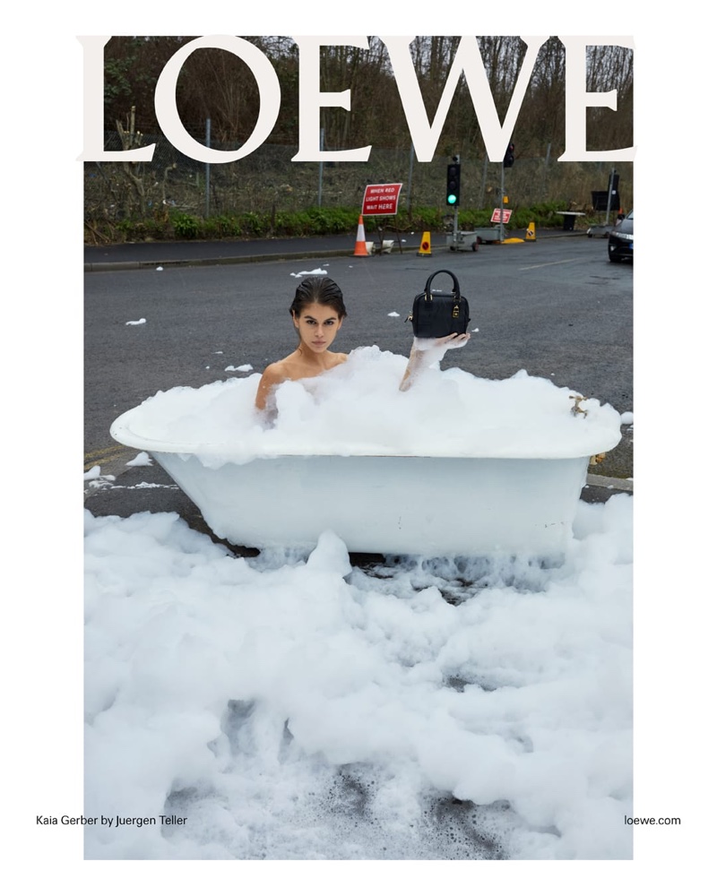 Kaia Gerber Tub Loewe Pre-Fall 2022 Campaign