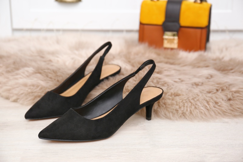 Kitten Heels Slingback Black Bag