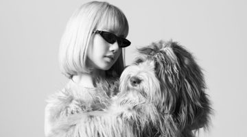 Hedi Slimane's Dog Elvis Poses with Lisa for Celine Dog Accessories Line