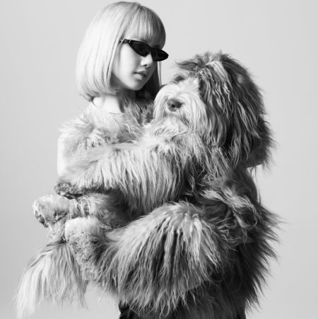 Hedi Slimane's Dog Elvis Poses with Lisa for Celine Dog Accessories Line