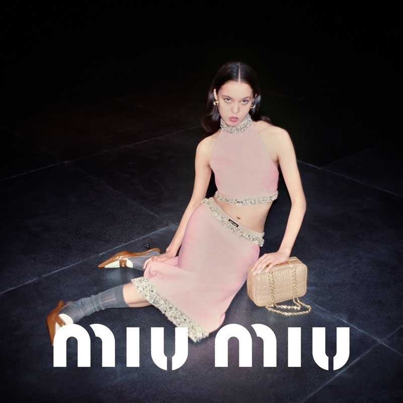Miu Miu Pink Crop Top Skirt