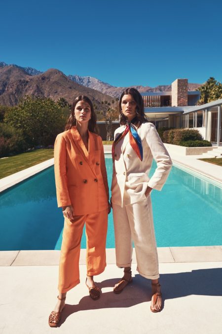 Julia Van Os & Regitze Christensen Are California Chic in Piombo Summer 2022 Campaign Julia Van Os Regitze Christensen Poolside Piombo Summer 2022 Campaign