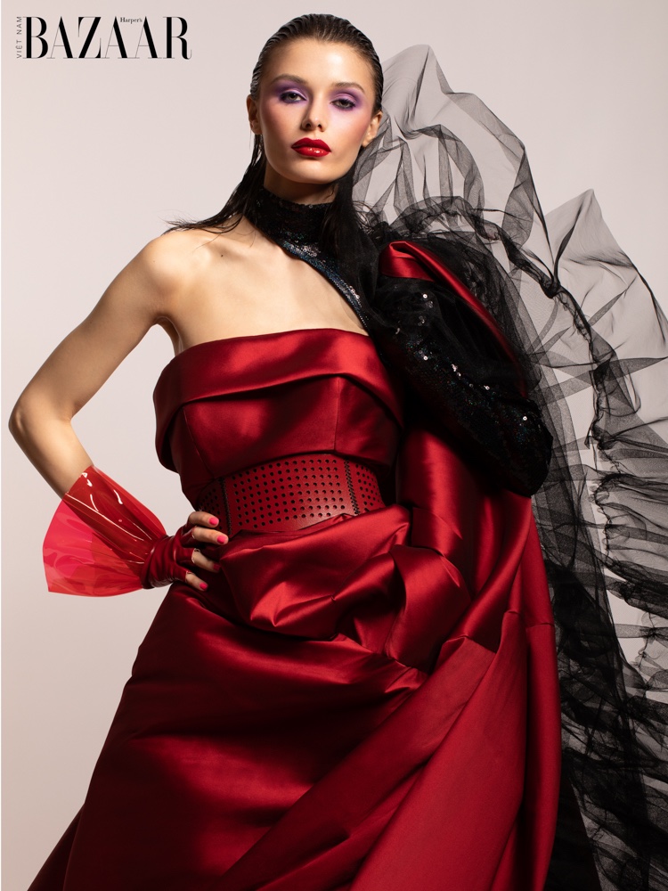 Renata Gubayeva Wears Glam Beauty in Harper's Bazaar Vietnam