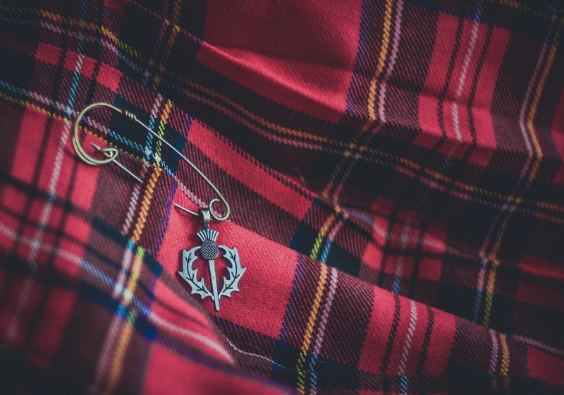Scottish Kilt Brass Thistle Pin