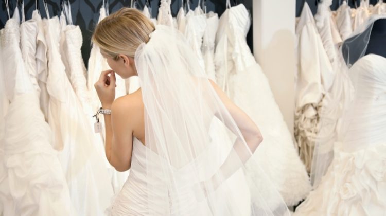 Woman Shopping for Wedding Dress