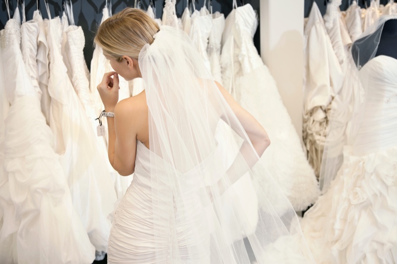 Woman Shopping for Wedding Dress