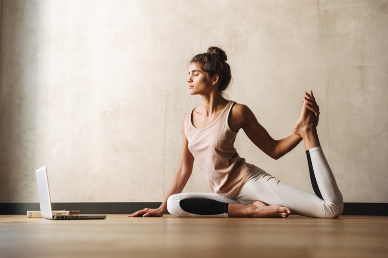 Woman Yoga Laptop