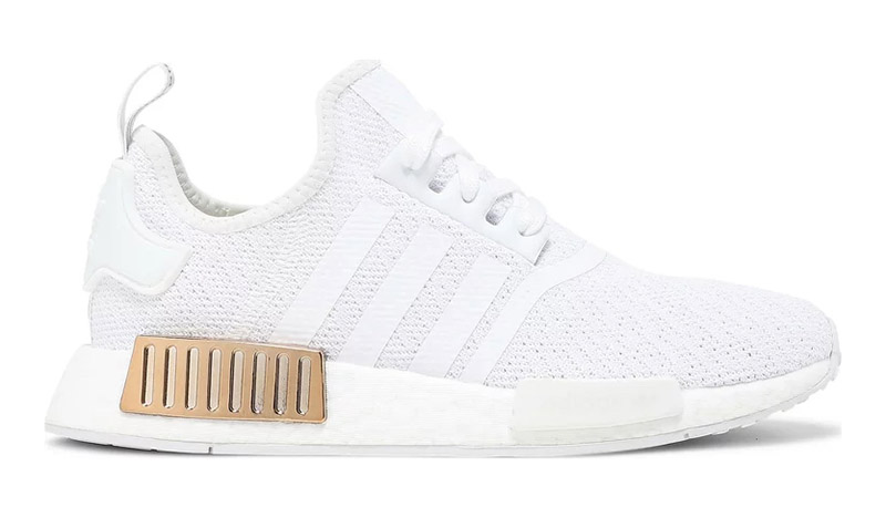 adidas womens nmd r1 white copper metallic