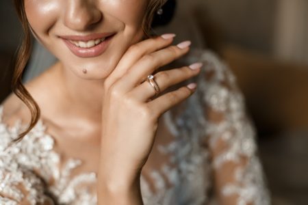 Bride Cropped Face Wedding Ring