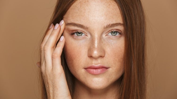 Closeup Freckled Model Beauty Skin