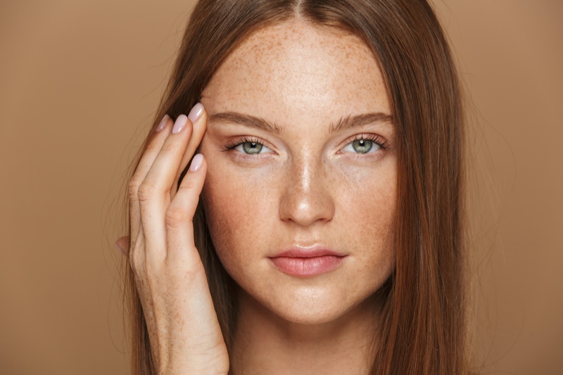 Closeup Freckled Model Beauty Skin