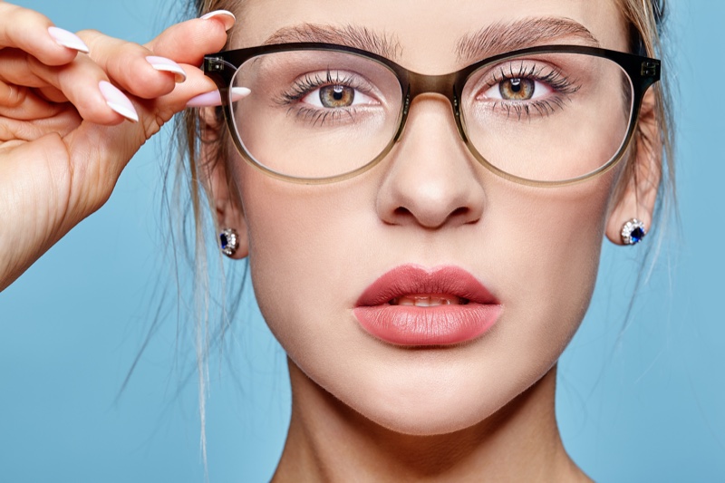Closeup Woman Eyeglasses