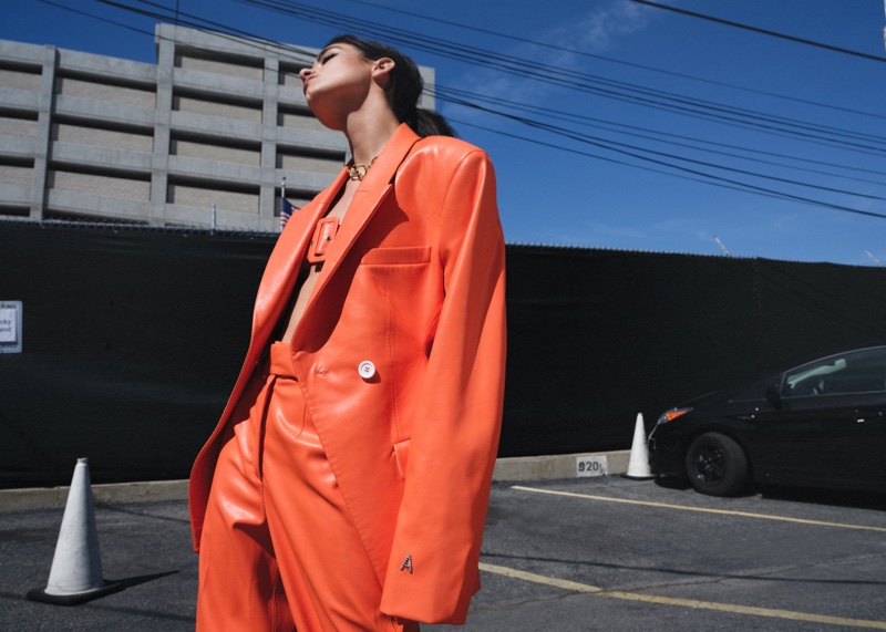 Dixie D'Amelio Orange Pantsuit