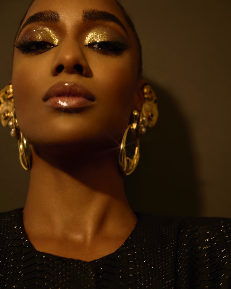 Ella Kweku Vogue Arabia Soraya & Rodrigo Glitter Beauty Editorial