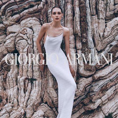 Daga & Anna Are Beach-Ready for Giorgio Armani Mare Summer 2022 Campaign Giorgio Armani Summer 2022 Mare White Dress