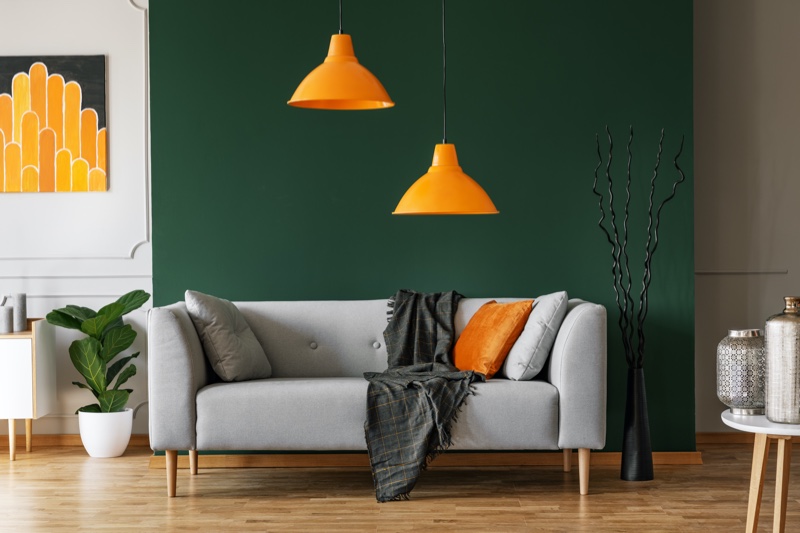 Home Decor Grey Orange Green