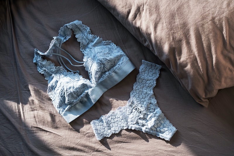 Isolated Blue Bralette Panties
