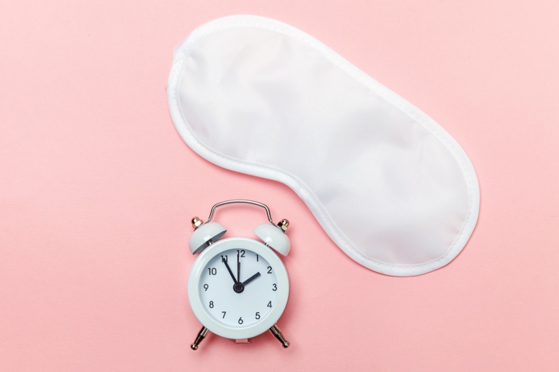 Isolated Sleep Mask Clock Sleep Concept