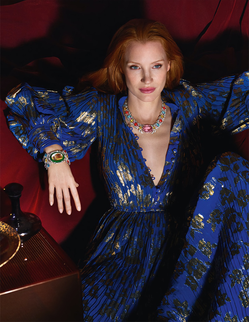 Jessica Chastain Gucci Jewelry Campaign