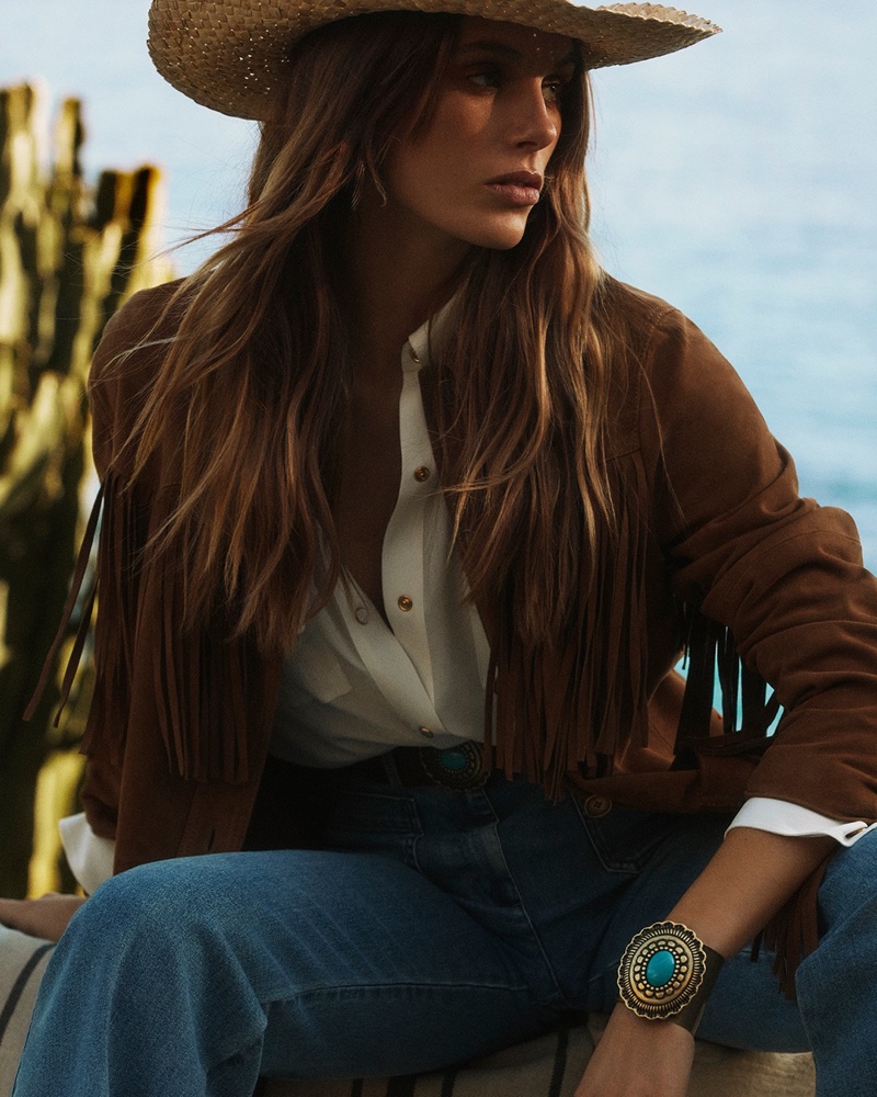 Brown Fringed Jacket Luisa Spagnoli