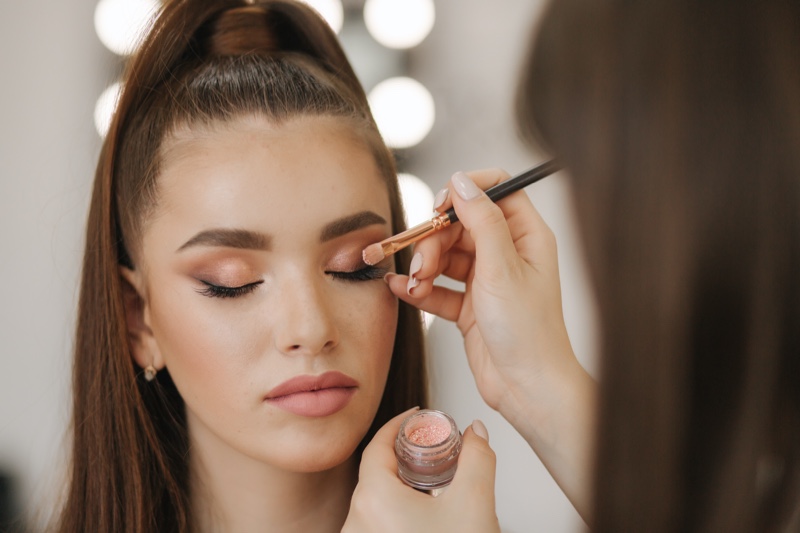 Makeup Artist Applying Eye Makeup