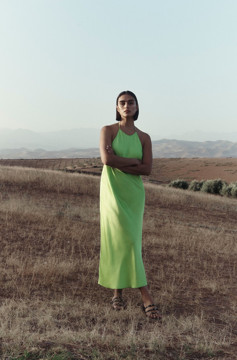 Jill Kortleve Massimo Dutti Lime Green Dress