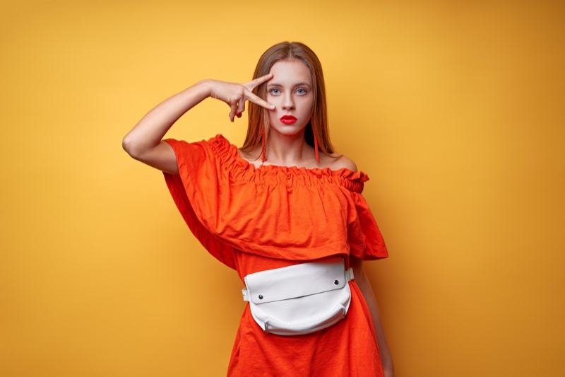 Orange Dress Belt Bag Fashion