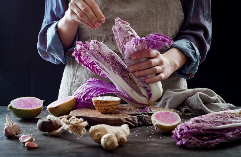 Purple Cabbage Kimchi Food