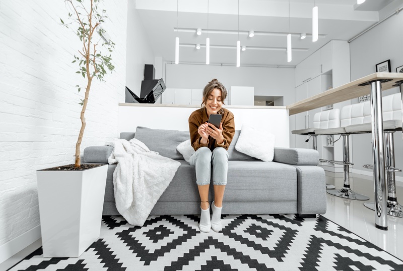 Woman Grey Apartment Modern