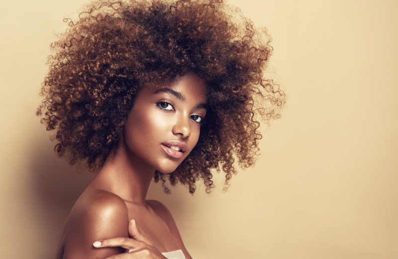 Beautiful Black Model Curly Hair