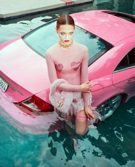 Sasha Pivovarova Enchants in Pink for Blumarine Fall 2022 Campaign Blumarine Fall 2022 Campaign