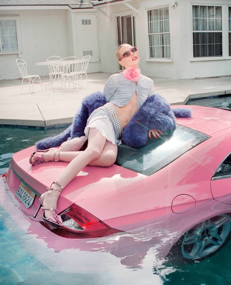 Blumarine Pink Car Fall 2022 Campaign