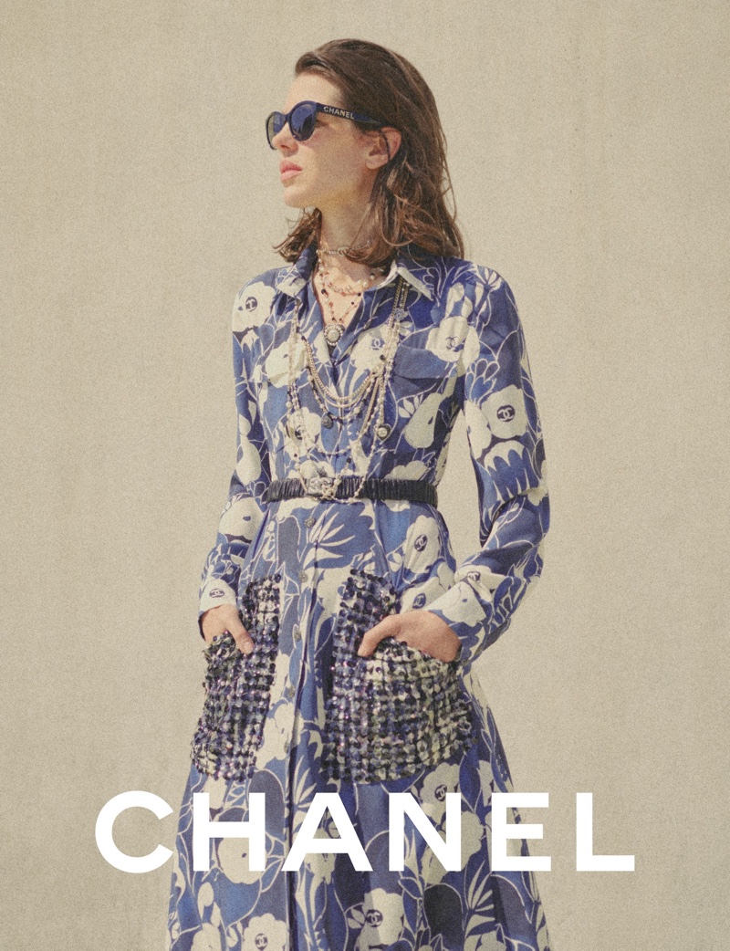 Chanel Floral Print Dress Pre-Fall 2022 Campaign