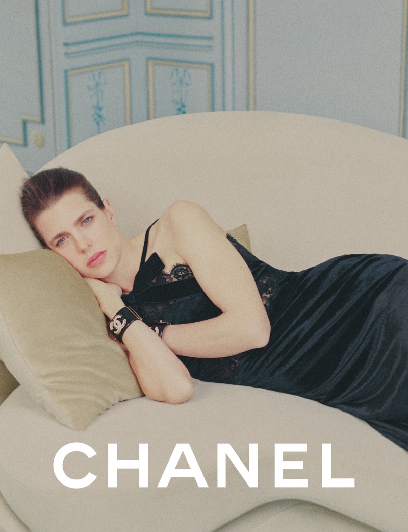 Charlotte Casiraghi Chanel Black Dress Campaign