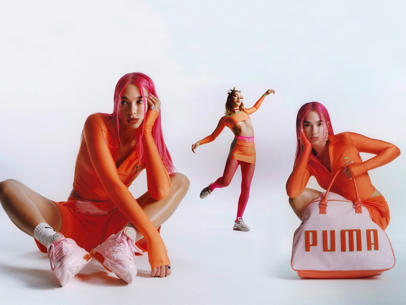 Orange Tracksuit Dua Lipa PUMA Flutur