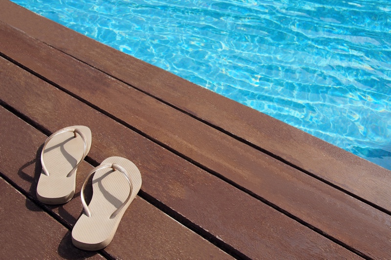 Flip Flops Near Pool