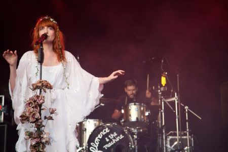 Florence Welch White Dress Flowers Singer
