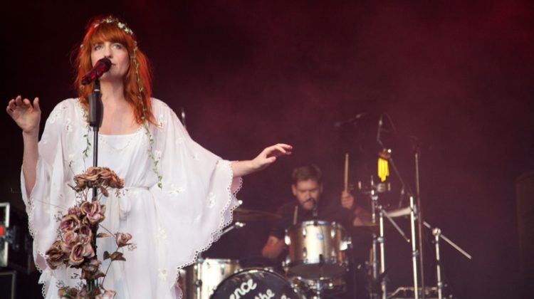 Florence Welch White Dress Flowers Singer