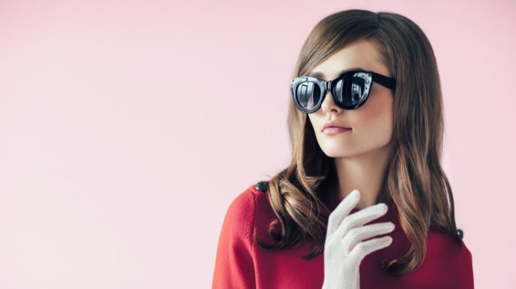 Retro Inspired Cat Eye Sunglasses Hair Gloves