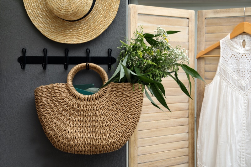 Straw Bag Hanging Hook Closet