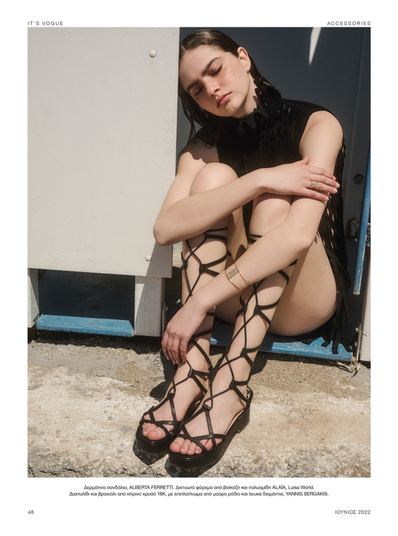 Vira Boshkova Models Summer Sandals for Vogue Greece