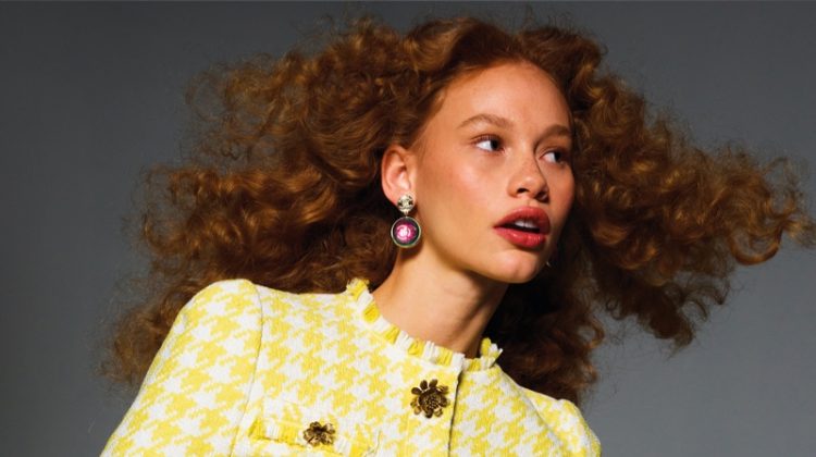 Tess Carter Models Chic Tweed Styles for WSJ. Magazine
