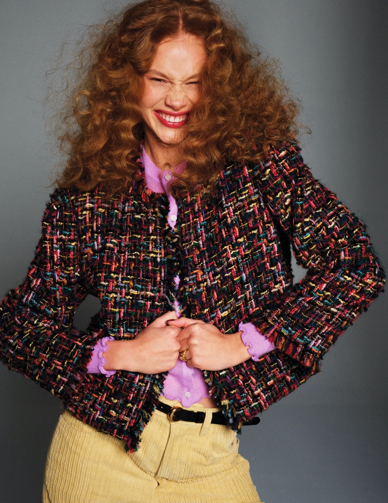 Tess Carter Models Chic Tweed Styles for WSJ. Magazine
