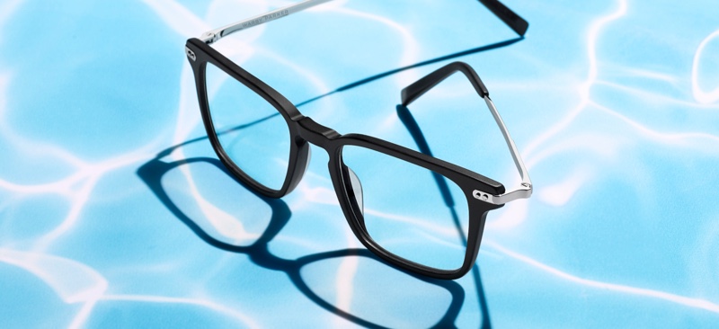 Warby Parker Raul Glasses in Jet Black with Matte Polished Silver $145