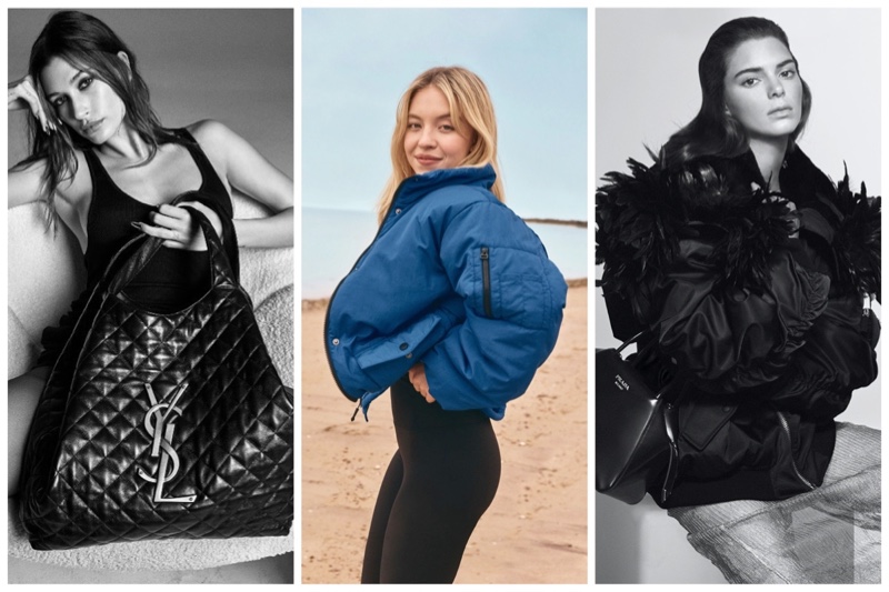 Week in Review: Hailey Bieber for Saint Laurent fall 2022 campaign, Sydney Sweeney in Cotton On Body collection, Kendall Jenner for Prada fall 2022.