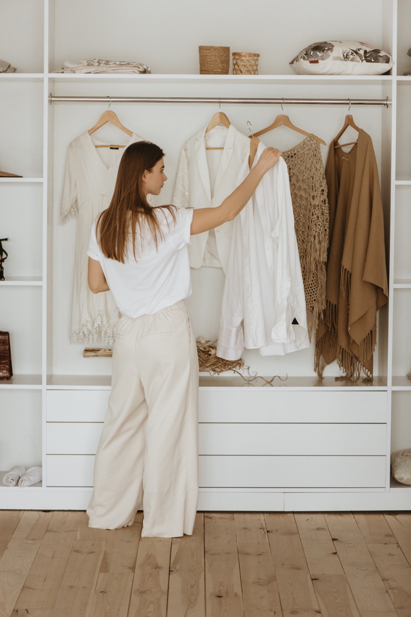 Woman Trying on Clothes